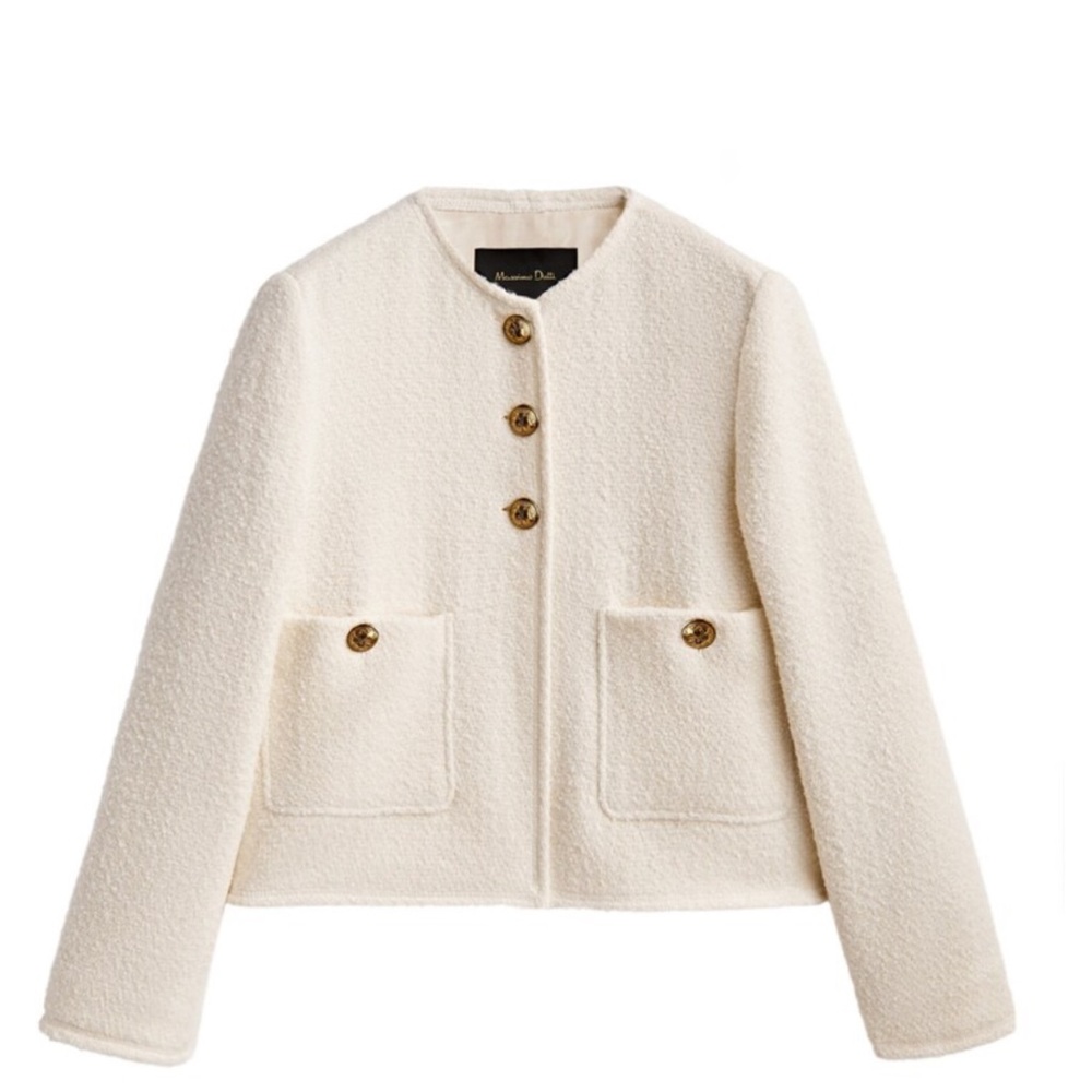 NWT Massimo Dutti Cropped Jacket with Golden Buttons